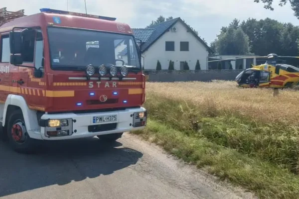 OSP Przemęt zabezpieczało lądowisko LPR i udzielało pomocy poszkodowanemu