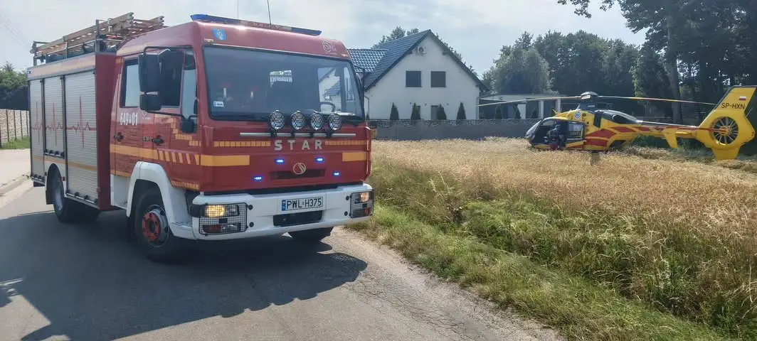 OSP Przemęt zabezpieczało lądowisko LPR i udzielało pomocy poszkodowanemu