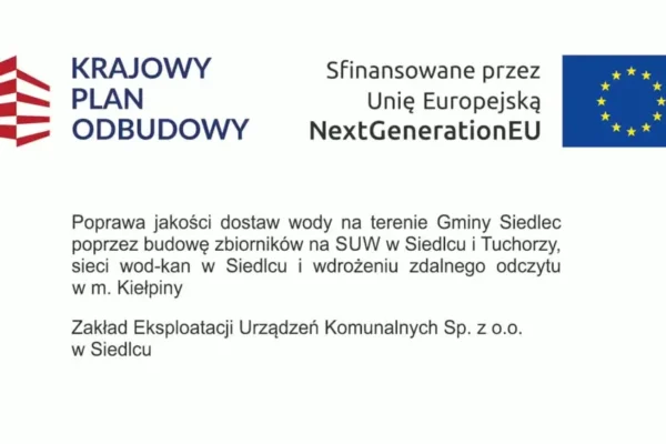 Gmina Siedlec modernizuje wodociągi i kanalizację dzięki funduszom KPO