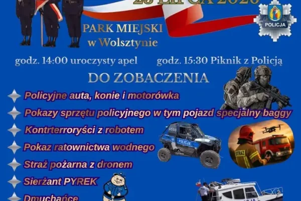 Święto Policji w Wolsztynie: Piknik z atrakcjami już 23 lipca