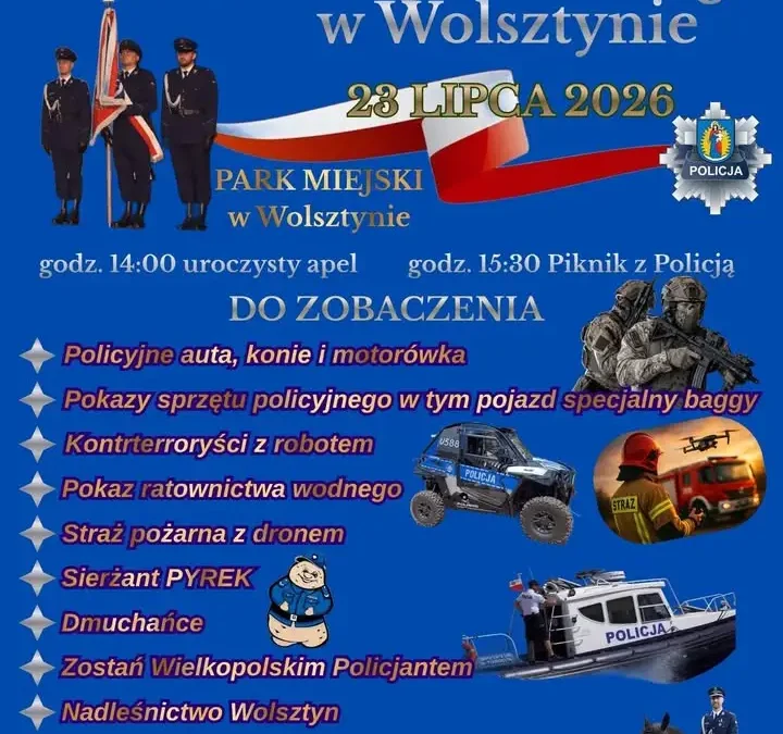 Święto Policji w Wolsztynie: Piknik z atrakcjami już 23 lipca