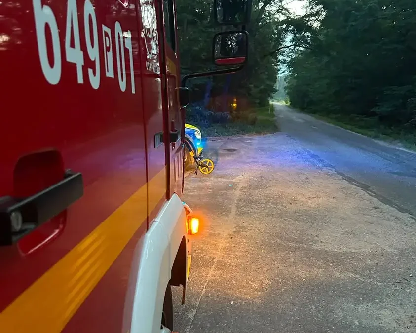 Motocyklista uderzył w drzewo w Olejnicy. Interweniowały służby