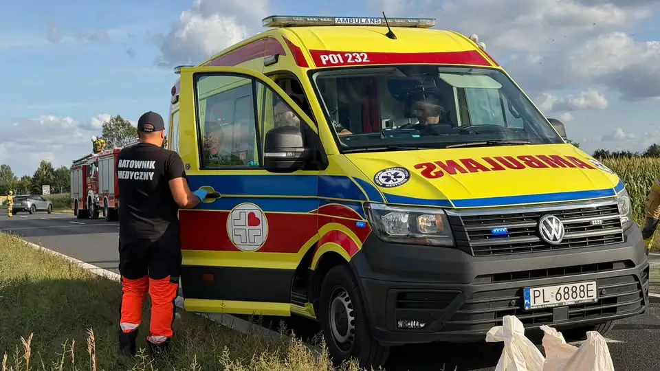 Karambol na DK32 pod Wolsztynem. Cztery auta rozbite, sprawca ukarany mandatem