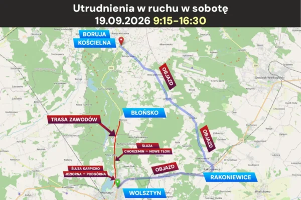 Greatman Triathlon w Wolsztynie – w sobotę 19 września utrudnienia na DW 305 i ul. Parkowej