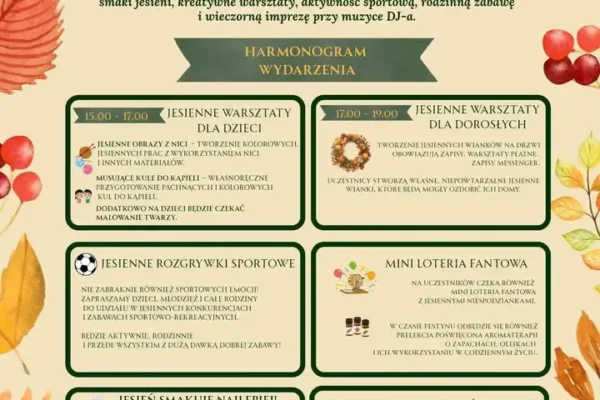 Festyn jesienny w Siedlcu – smaki, warsztaty i zabawa z DJ-em